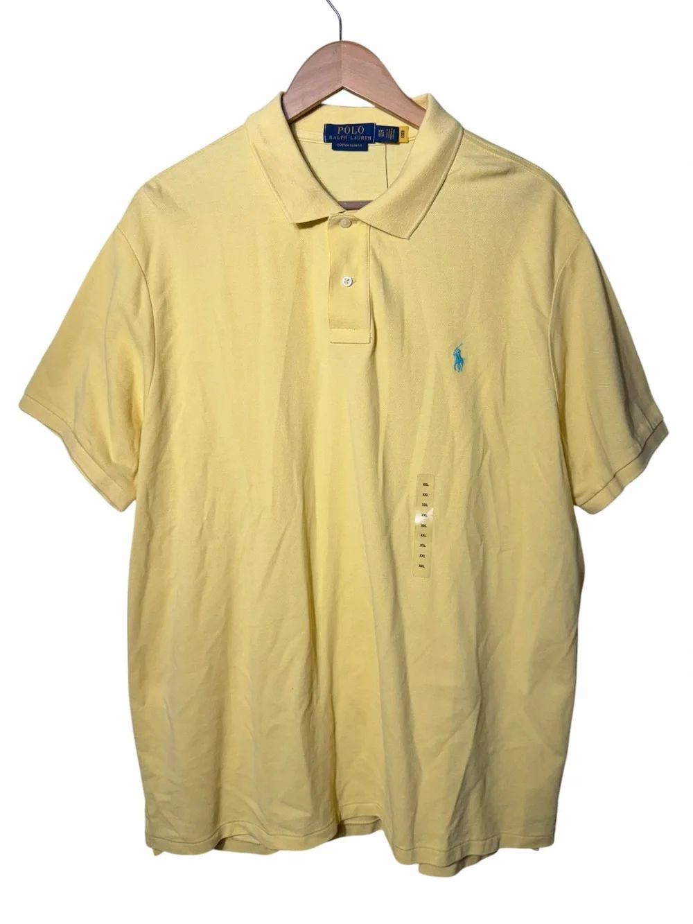 New Polo by Ralph Lauren Yellow Classic  Slim Fit Cotton Polo Shirt Size XXL
